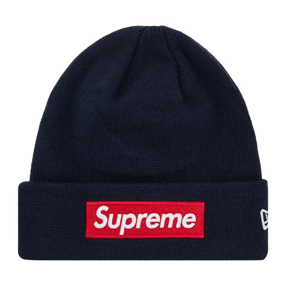 Supreme x New Era Box Logo Beanie 'Navy Red'