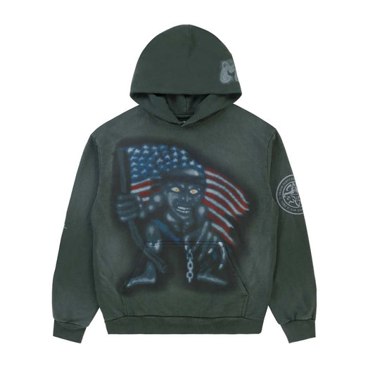 Travis Scott Metlife Flag Hoodie Washed Green