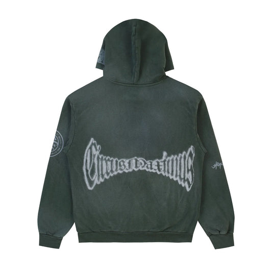 Travis Scott Metlife Flag Hoodie Washed Green
