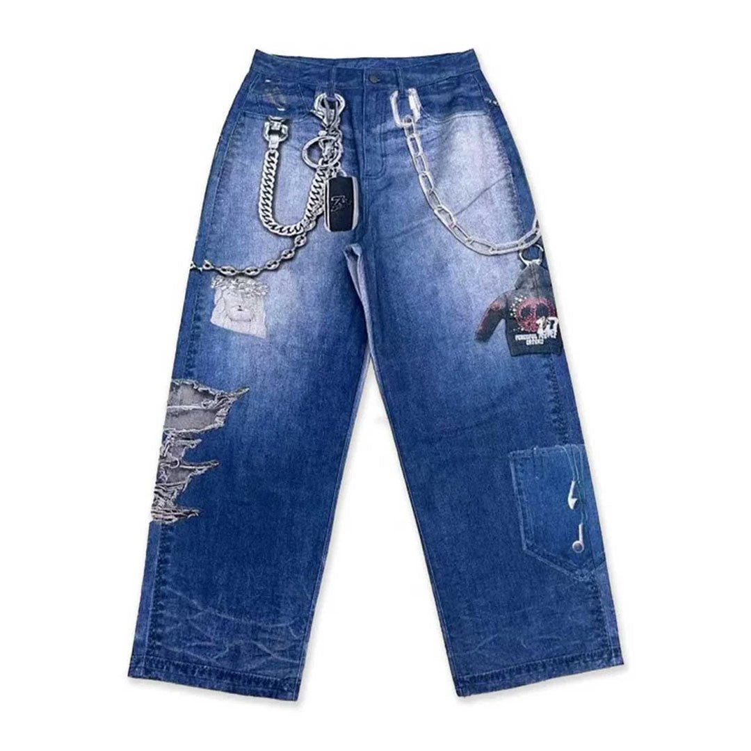 Triple Sevens 2D Baggy Blue Jeans