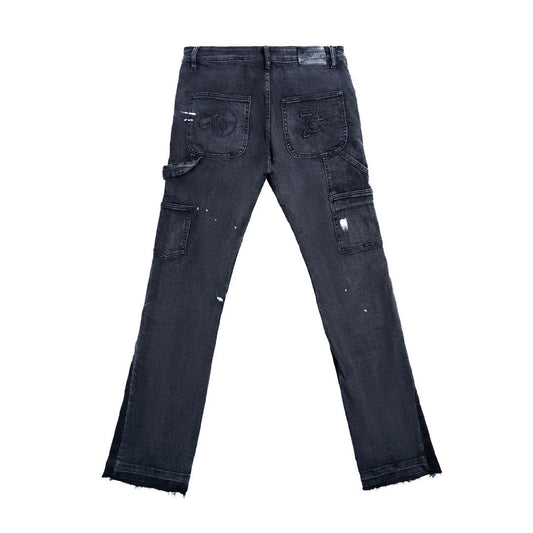 Triple Sevens Flared Denim Black