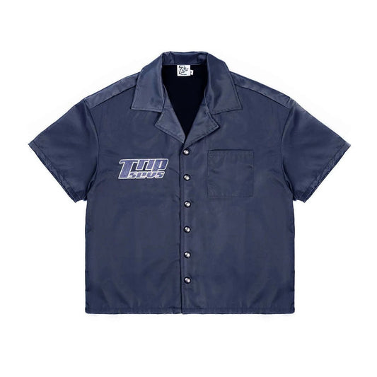 Triple Sevens Nylon Button Up Navy