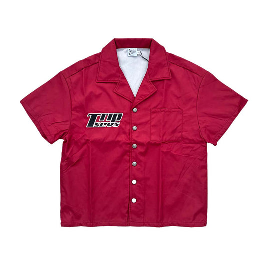 Triple Sevens Nylon Button Up Shirt Red