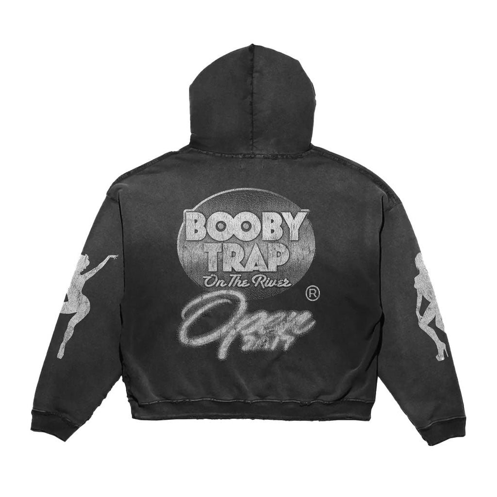 Triple Sevens Trap Hoodie Black Distressed