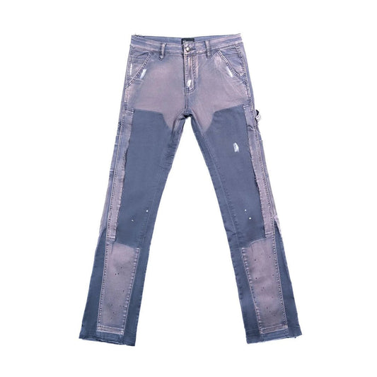 Triple Sevens Flare Denim Pants Grey/Blue