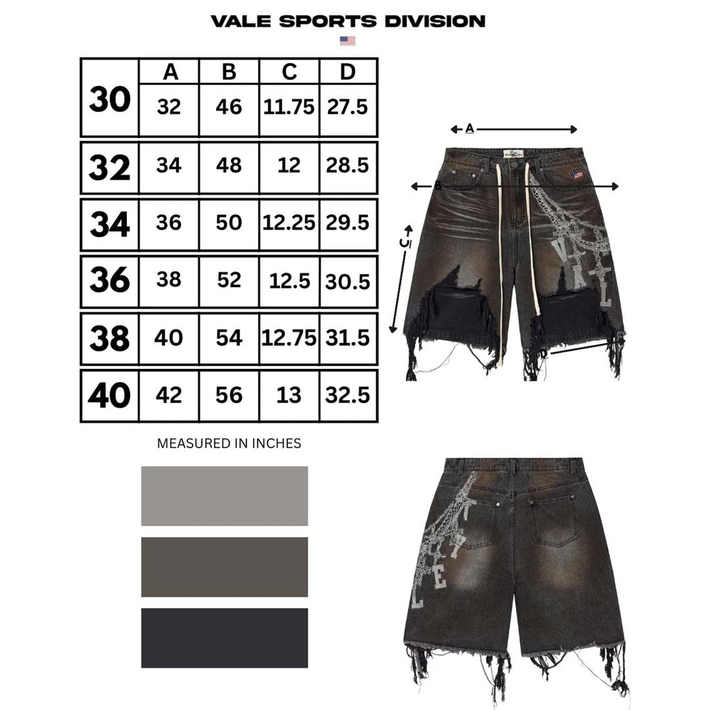Vale Forever Chain Denim Shorts Black