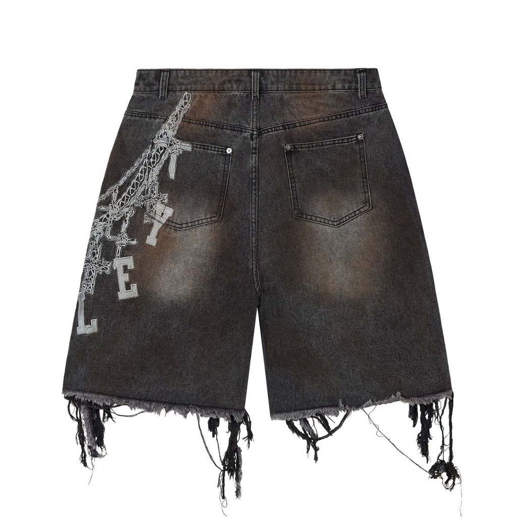 Vale Forever Chain Denim Shorts Black