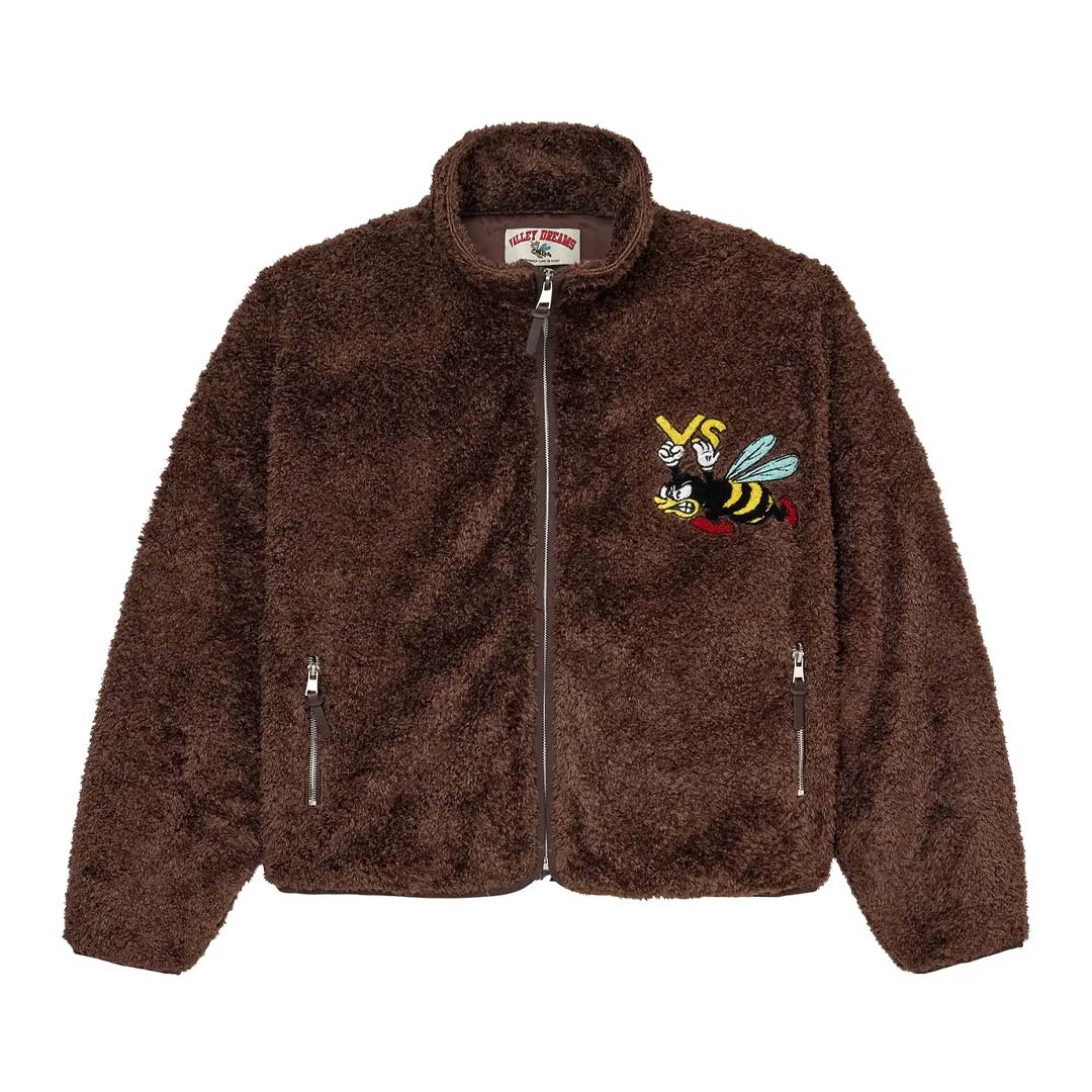 Vale Forever Lenny Fleece Zip Up Jacket Brown