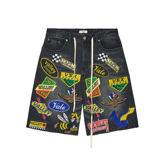Vale Forever Passport Denim Shorts Black