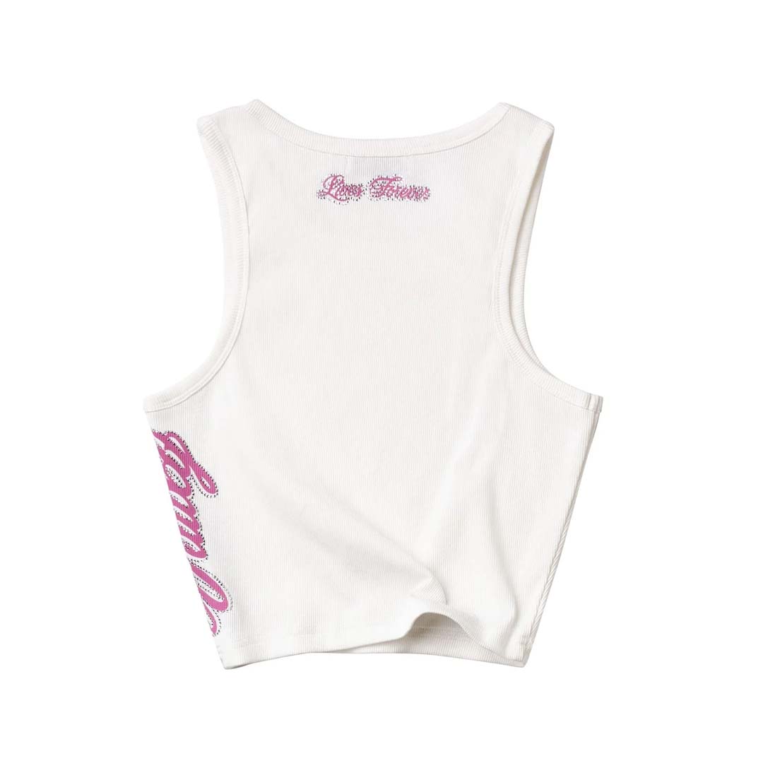 Vale Women's Bling Tank Top White Pink