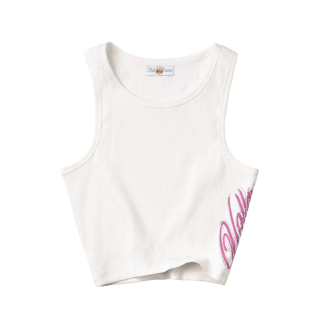Vale Women's Bling Tank Top White Pink