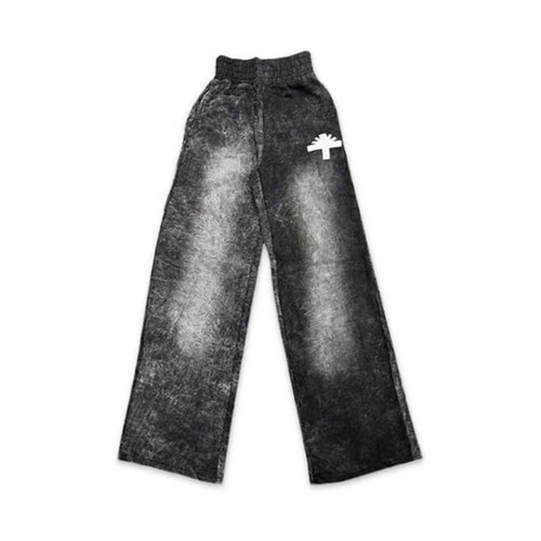 Vertabrae C-7 Washed Black Faded Sweatpants