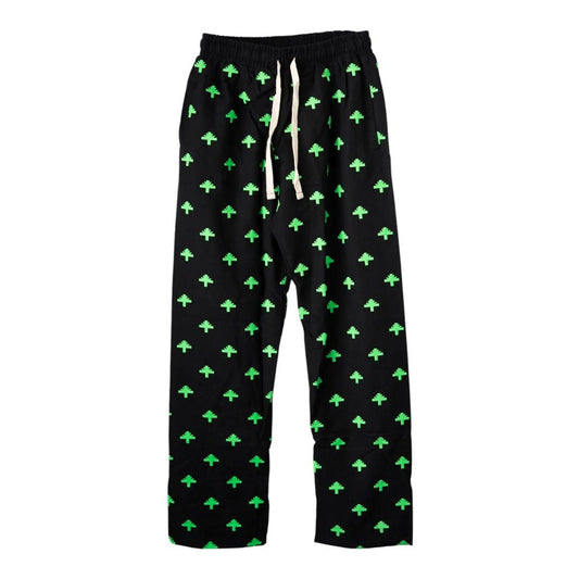 Vertabrae Everyday Logo Sweatpants Black Neon Green