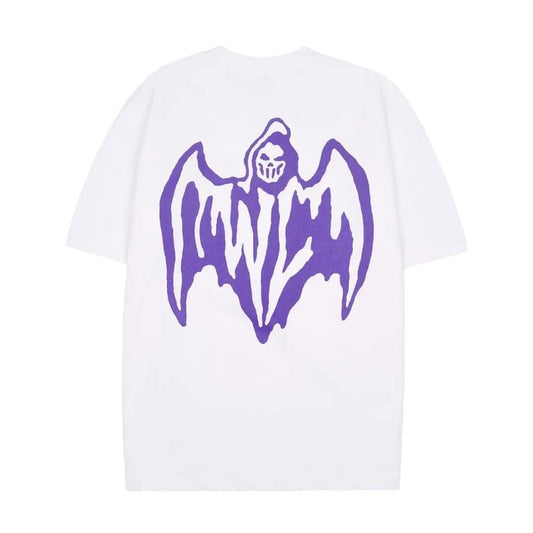 Warren Lotas Bat Logo White Purple Tee