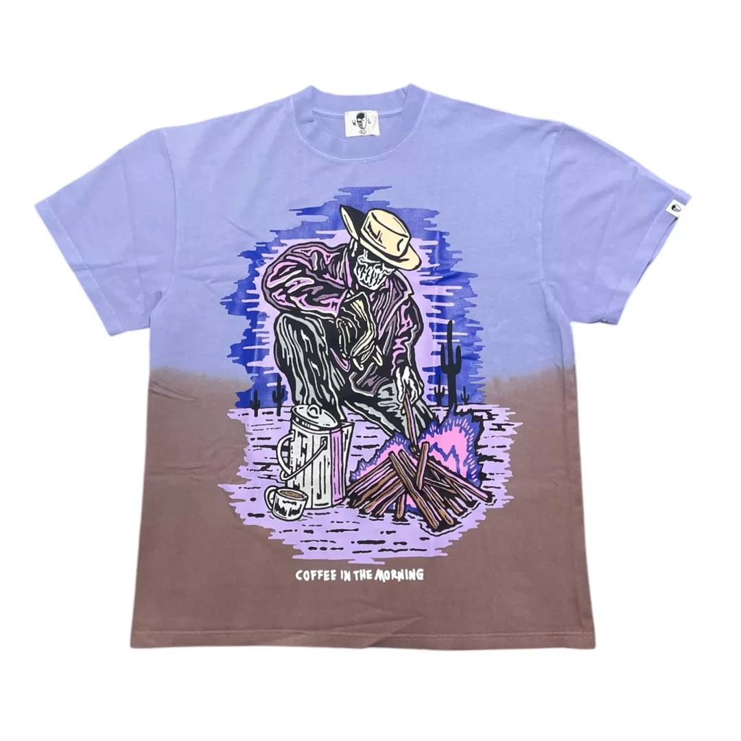 Warren Lotas Coffee in the Morning Tee Purple Brown